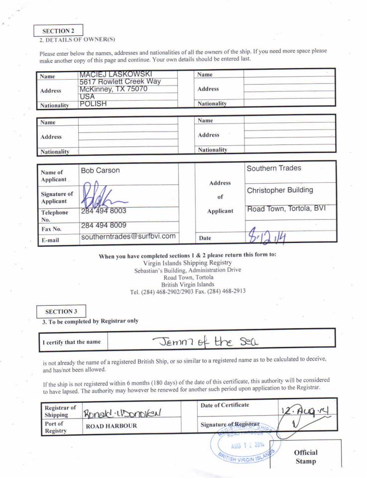 BVI Name Approval Form